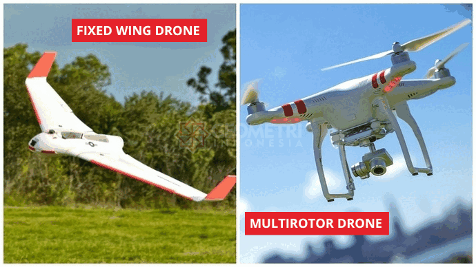 perbedaan fixed wing drone dengan mulirotor drone