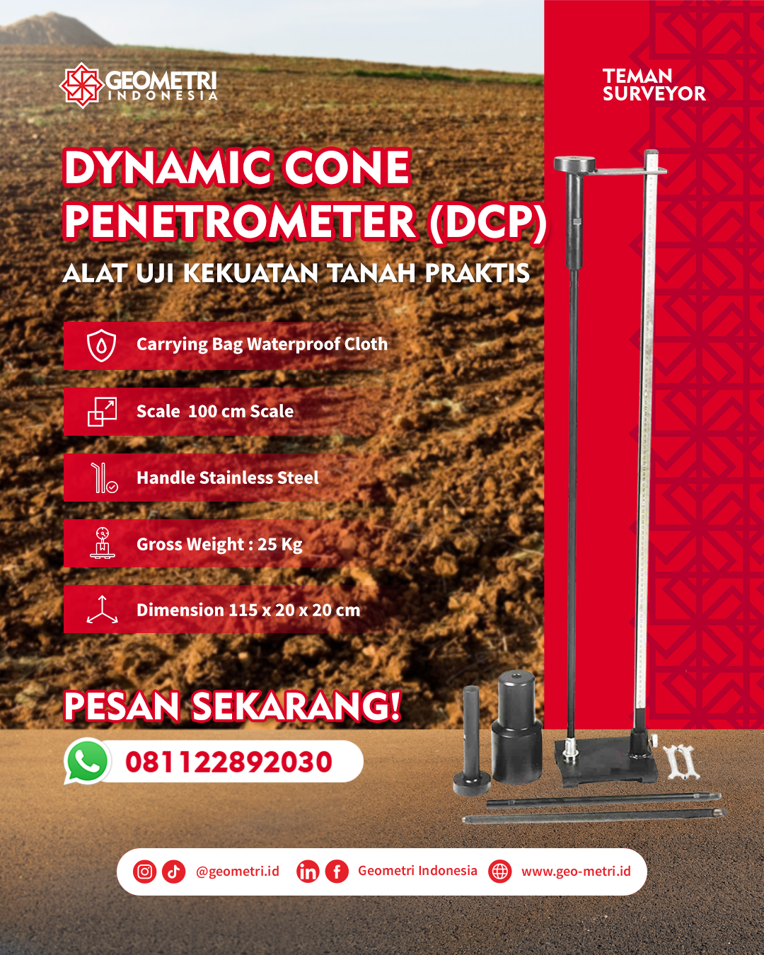 Dynamic Cone Penetrometer (DCP): Pengertian, Fungsi, dan Aplikasinya dalam Uji Kekuatan Tanah