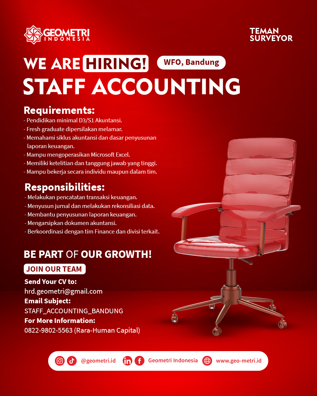 Staff Accounting – Lowongan Kerja Geometri Indonesia Bandung 2026